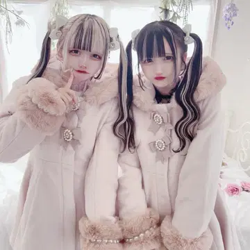 MA*RS 코트 비쥬 리본 롱 코트 핑크