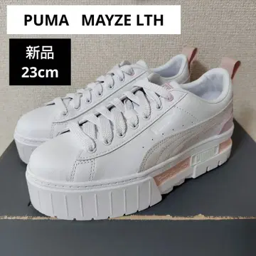 새상품 PUMA MAYZE LTH 23cm 화이트 통굽 핑크 퍼플