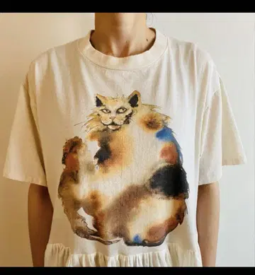 스토어 숲 고양이 프린트 리메이크 원피스