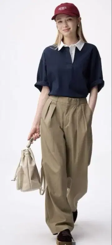 치노 배럴 레그 턱 팬츠 S 사이즈