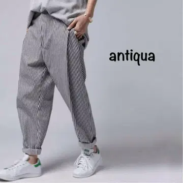새상품 미사용 antiqua 안티카 테이퍼드 팬츠 스트라이프 패턴