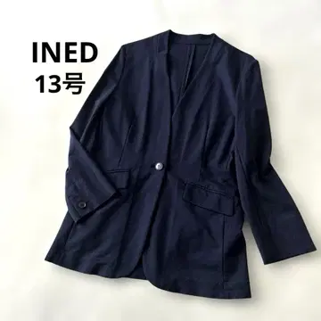 INED 이네드 빅 사이즈 노카라 자켓 13호 네이비
