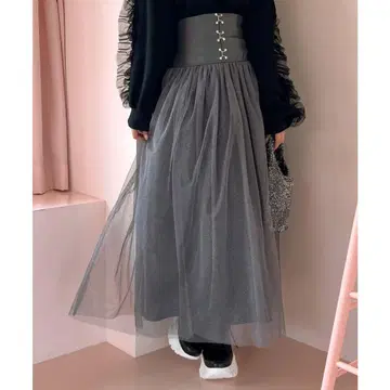 로얄 파티 가죽 코르셋 샤샤 스커트 그레이