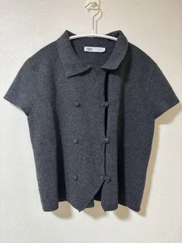[완판템] ZARA 플레인 니트 숏 슬리브 가디건 L 사이즈