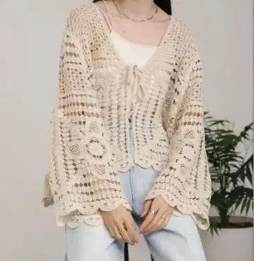 Bab 부즈루드 크로셰 가디건 가디건 리본