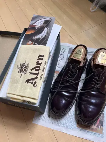 Alden 990 드레스 슈즈 8D 버건디 상자, 더스트백 포함