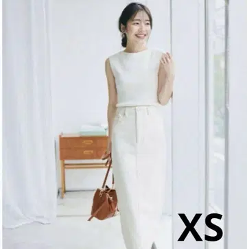 시착만 한 상품 베이스먼트 온라인 데님 타이트 스커트 화이트 XS