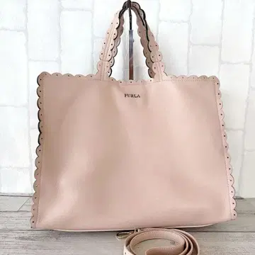 새상품급 FURLA 훌라 토트백 크로스백 2way 프릴 핑크 새상품급