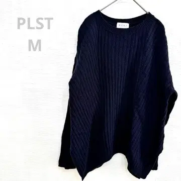 PLST 플라스테 M 네이비 스웨터 니트 넉넉한 코쿤
