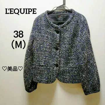 L'Equipe 레킵 노카라 자켓 네이비 블루 38M 포원 소매