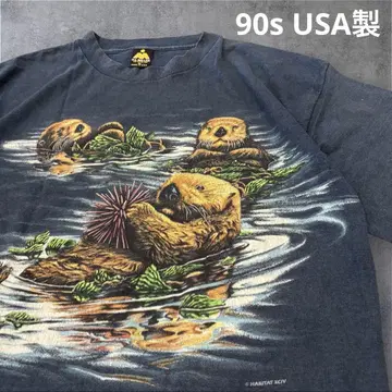 90s USA 제작 라코 동물 티셔츠 대형 프린트