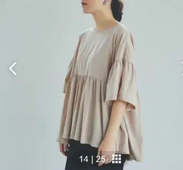 북유럽, KURASHI&Trips 개더 블라우스 티셔츠