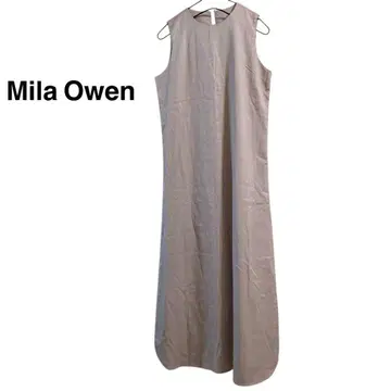 Mila Owen 베이지 슬리브리스 롱 원피스