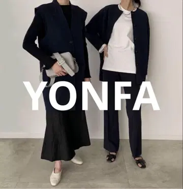 새상품급 YONFA 욘파 베스트 세트 숏코트 네이비 M