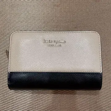 kate spade 접이식 지갑 베이지/블랙