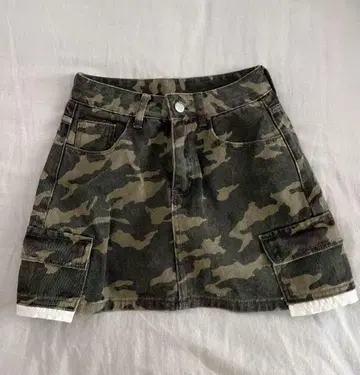 카모플라쥬 데님 미니 스커트