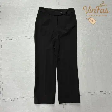 vintage 블랙 슬랙스 하의 심플 스트레이트 팬츠