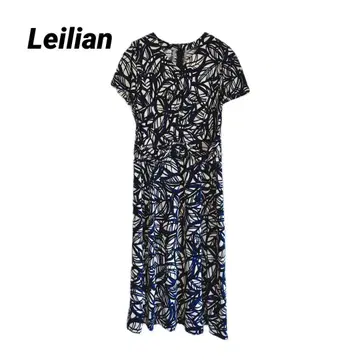Leilian 레리안 반팔 원피스 7호 일본제 벨트 디자인