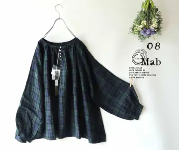 새상품 할인 08mab BW 체크*단추 린넨 블라우스 1006