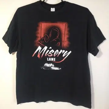 새상품급 미저리 misery lane 호러 티셔츠 블랙 XL