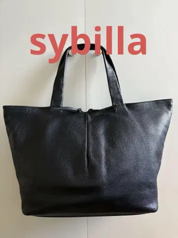 sybilla 시빌라 블랙 천연 가죽 토트백
