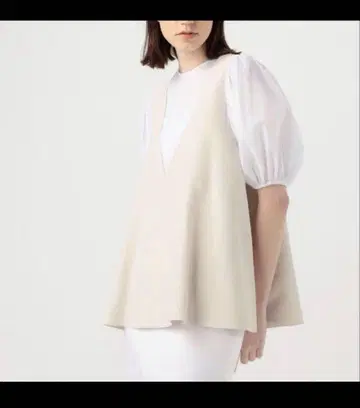 투모로우랜드 Ballsy 패브릭 콤비 블라우스