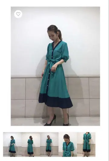 그레이스 콘티넨탈 린넨 터치 바이컬러 원피스 미사용품 36 사이즈
