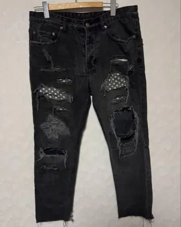 ksubi 스비 데미지 리페어 데님 청바지 블랙 W34