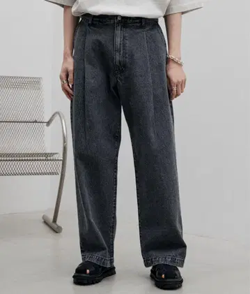 WYM LIDNM TUCK WIDE LOOSE DENIM