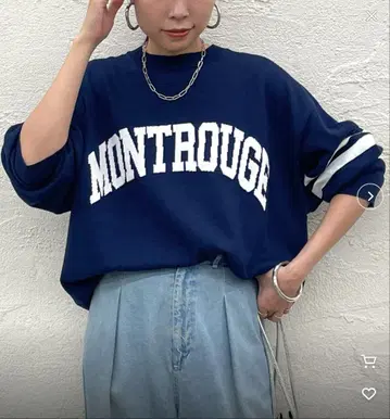 LOUNGEDRESSMONTRUGE 네이비 로고 긴팔 스웨터