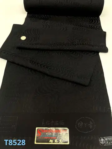 코트감 후쿠레 직조 문양 이토코 세쿠니모치 블랙 베이스 순수 실크 옷감
