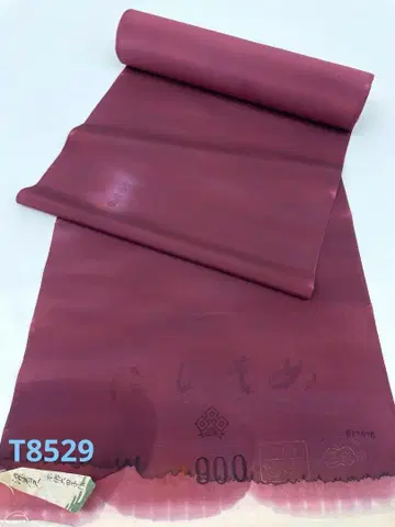 무지 코몬 니지조메 혼고오오타고 버건디색 순수 실크 옷감