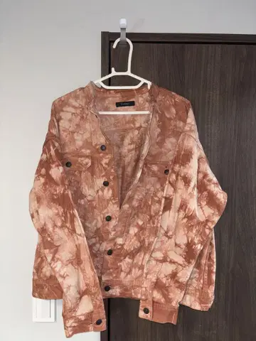 타이다이 패턴 데님 자켓 오렌지 계열 올 시즌