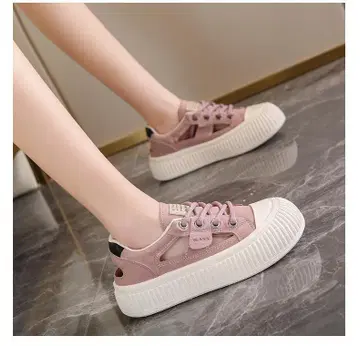 여성용 봄/여름 통굽 스니커즈 경량 핑크 23.5cm