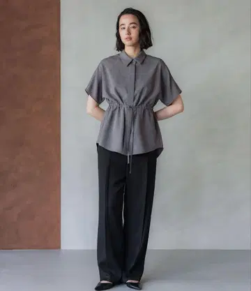 crewre/크루레 세미 돌먼 드로스트 디자인 셔츠 taupe gray