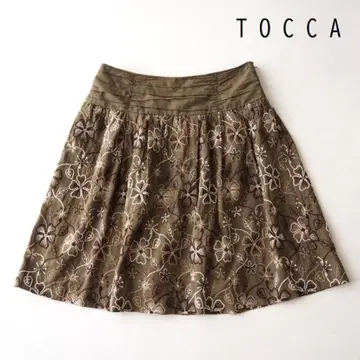 TOCCA 플라워 자수 플레어 스커트 사이즈 6