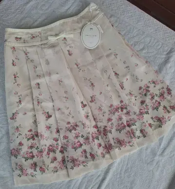 택 포함! PATTERN fiona 꽃무늬 박스 플리츠 쉬폰 스커트
