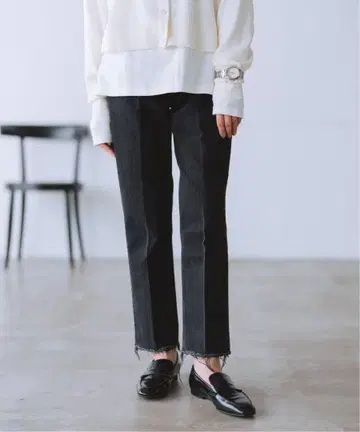 IENA BLACK 하이웨스트 컷오프 데님 34