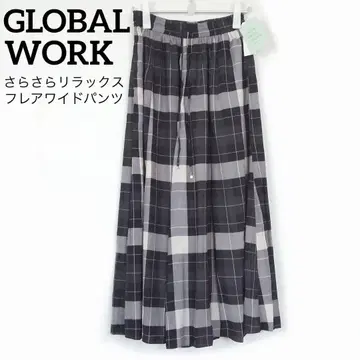GLOBALWORK 글로벌 워크 사라사라 릴랙스 플레어 와이드 팬츠 L