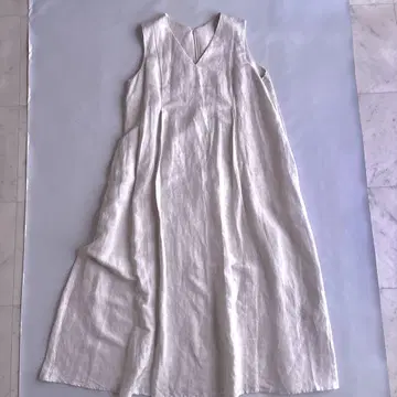새상품급 스타일 델리 린넨 혼방 슬리브리스 롱 원피스 01 베이지