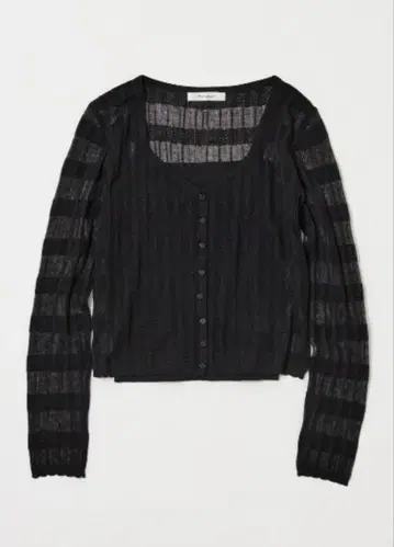 MOUSSY SHEER BORDER 가디건 블랙