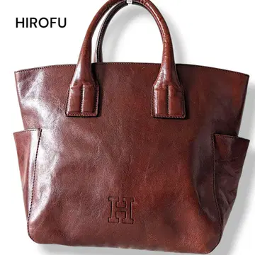 깨끗한 HIROFU 히로후 핸드백 미니 백 가죽 사이드 포켓