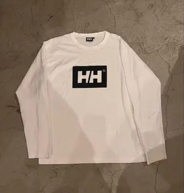 HH 로고 화이트 긴팔 티셔츠 사이즈 L