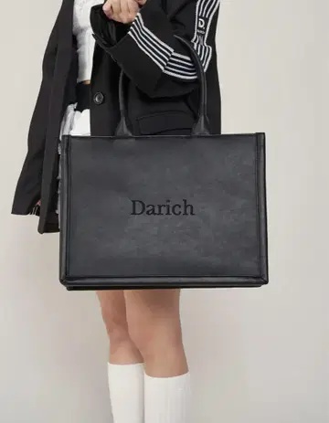다리치 로고 가죽 토트백
