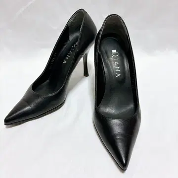DIANA 다이애나 23cm 가죽 블랙 스틸레토 핀힐