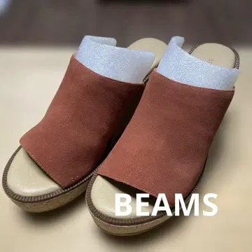 BEAMS 오렌지 스웨이드 샌들