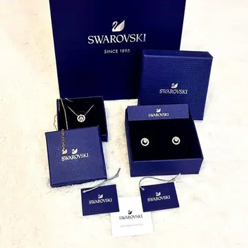 [정품] SWAROVSKI 스와로브스키 귀걸이 목걸이 로즈 골드