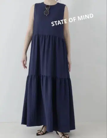 STATE OF MIND 슬리브리스 티어드 원피스