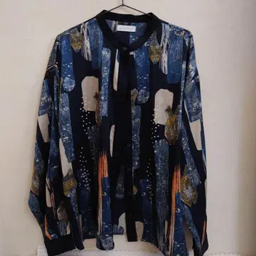 pattern torso 안티카 긴팔 버튼업 셔츠 네이비