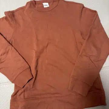 ZARA 오렌지 레드 크루넥 맨투맨 M